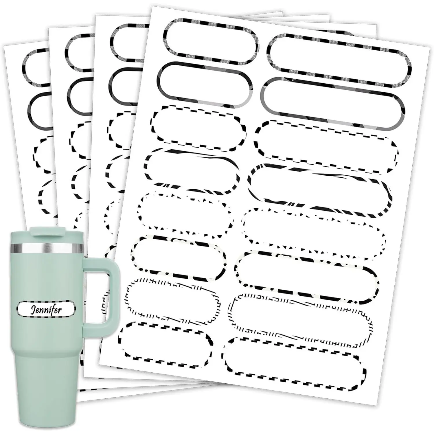 96 count  Bottle Labels, Write-  Name Labels, Self-Laminating Self-Adhesive Bottle Strickers for  School,  Sizes