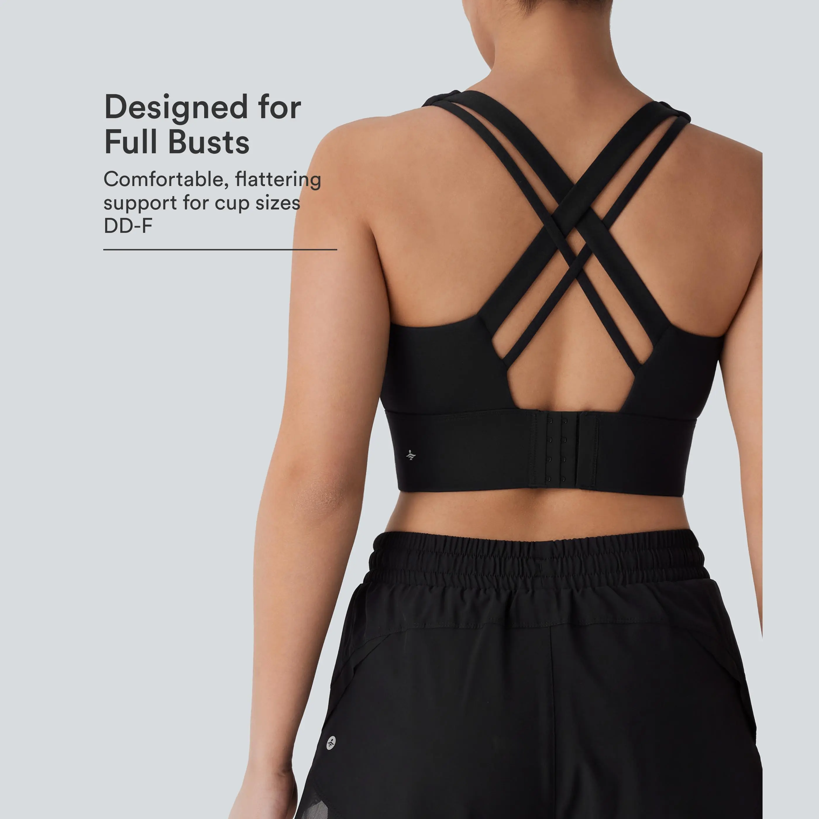 Halara Medium Support U Neck Backless Crisscross Adjustable Hook Running Sports Bra-D/DD/DDD/F Cups