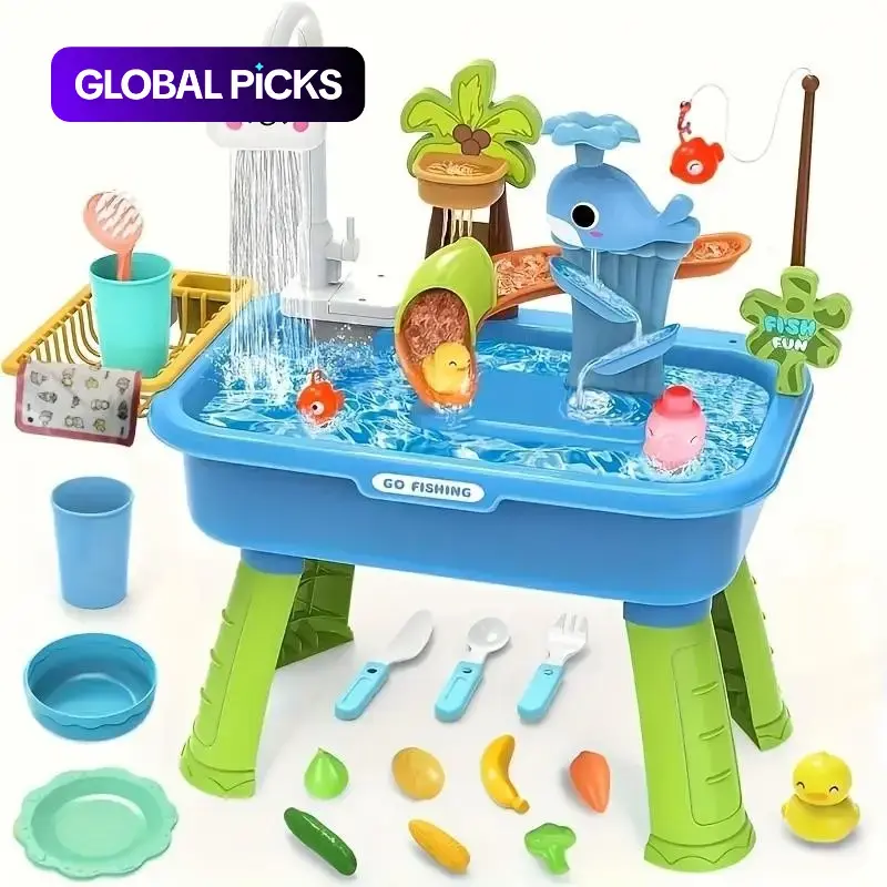 Multifunctional Water Play Table, Beach & Flow Combination, Sensory Toy, Summer Fun, Perfect Gift for Seaside Sand, Lawn