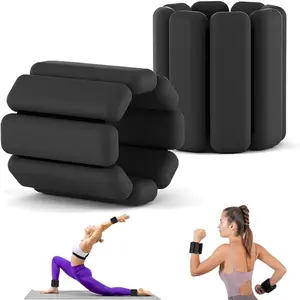 Adjustable Ankle Wrist Weights Set Strength Training Equipment Soft Skin-Friendly Silicone Adjustable Fitness Bracelet for Men Women Yoga Pilates Aerobic Gym Swimming Hiking Body Shaping Training