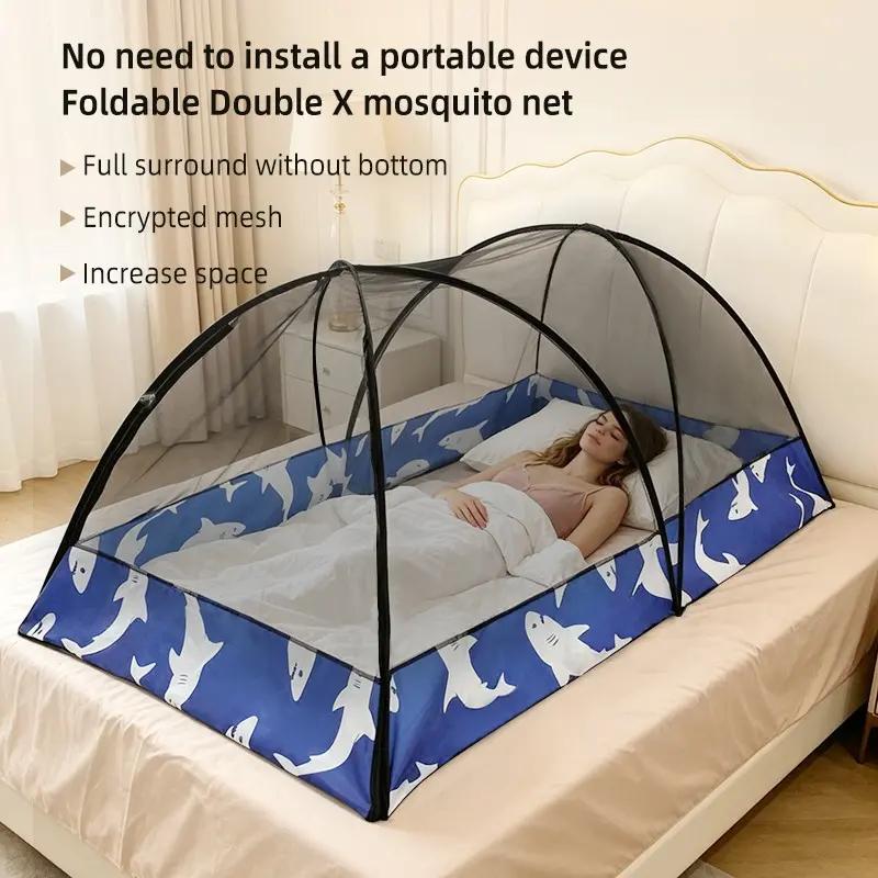 Bedroom Outdoor Folding Mosquito Net for Bed, Child Encrypted Mosquito Net, Student Dorm Lazy No Installation Mosquito Net, Full Cover Style