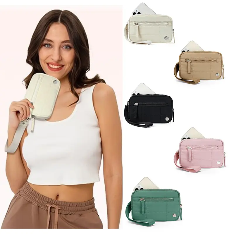 Women's RFID‑Blocking Puffer Wristlet Bag Set, Eco‑Friendly Compact Wallet with ID Pocket, Multi‑Purpose Card Holder & Phone Pouch, Zipper Coin Purse, Trendy Daily Accessory, Ideal Gift for Mom, Perfect for Back to School & Everyday On‑the‑Go Use