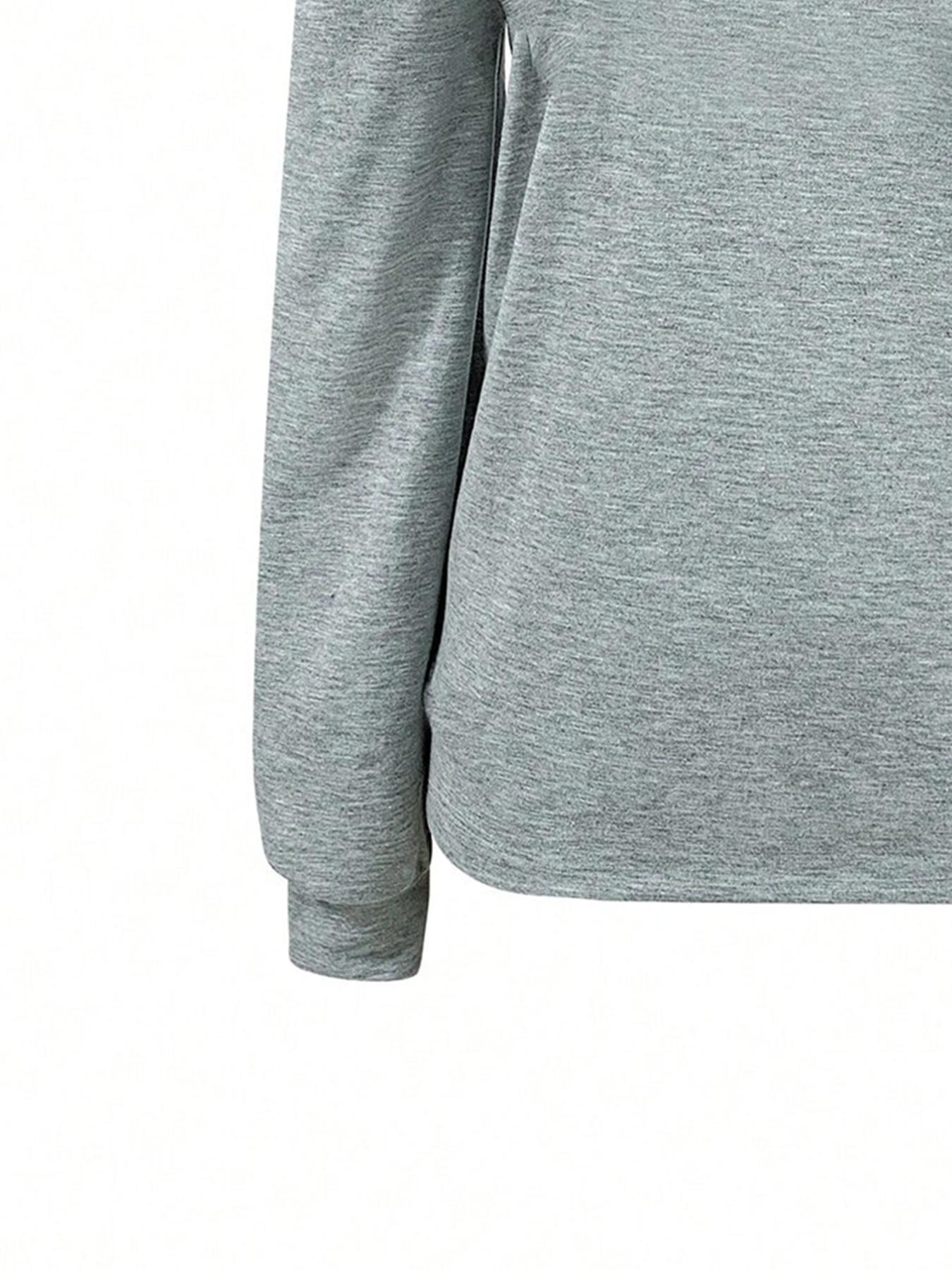 Women's Letter Print Cold Shoulder Tee, Casual Long Sleeve T-shirt for Daily Wear, Ladies Clothes for All Seasons