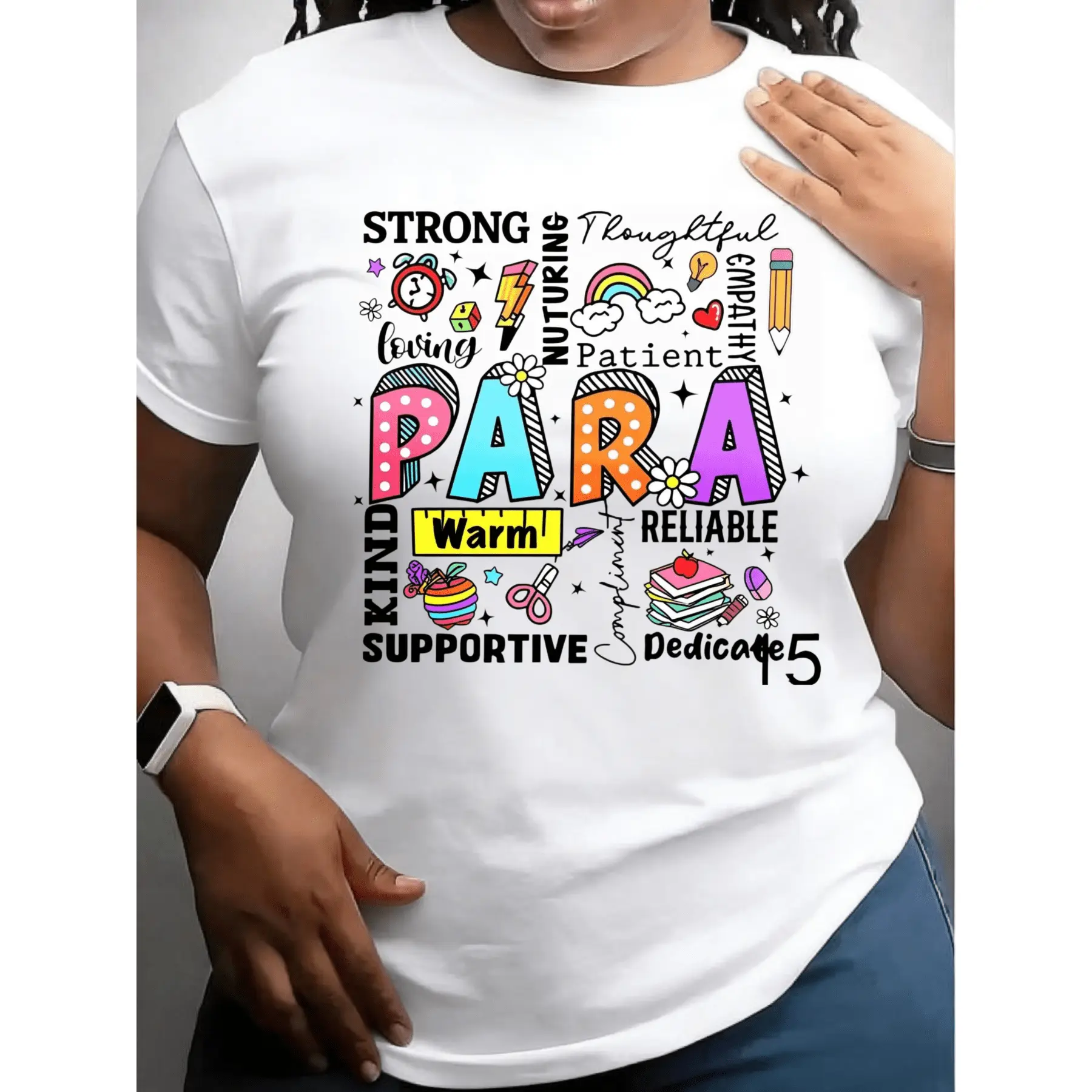 Casual, Women's T-Shirt, Para Professional Words And Icons, Everyday Wear, Gift For Paraprofessional