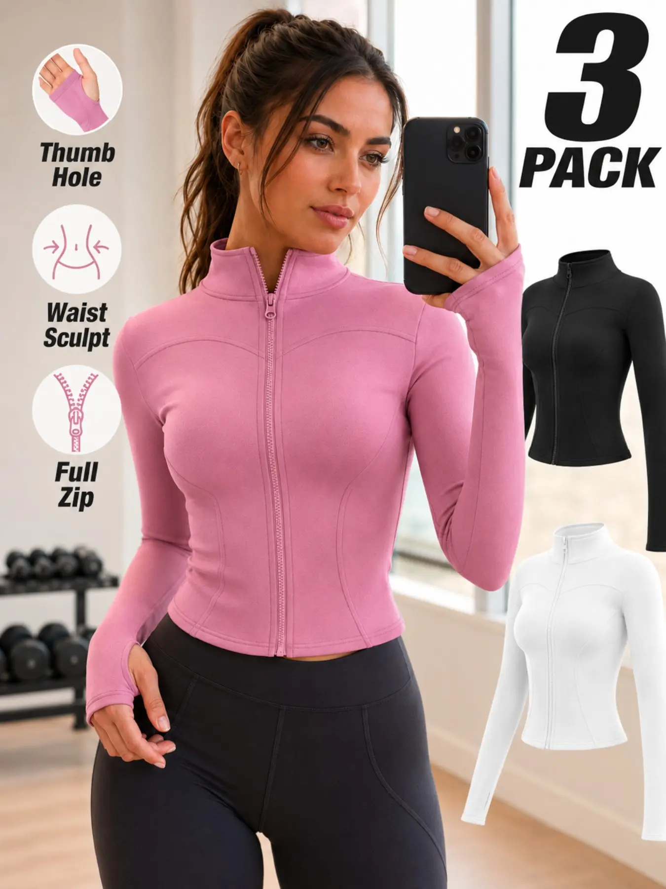 High Elasticity Slim Fit Yoga Essential Workout Jacket for Women, Short Sleeve Sportswear, Stand Collar Full Zip, Waist Cinch, Multiple Colors, Athleisure Wear