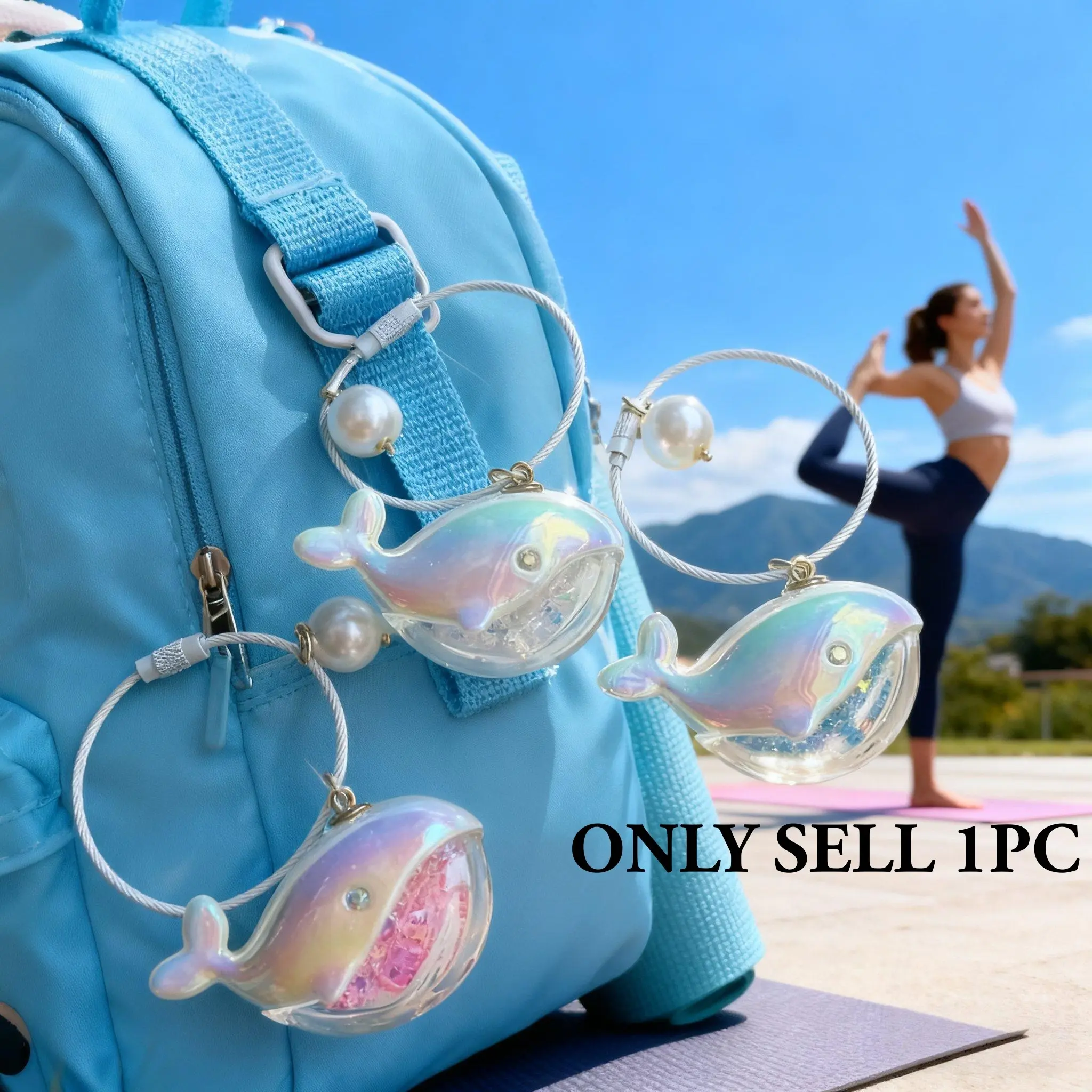 Cute Christmas Gift Acrylic Keychain, Keyrings, Creative Whale Car Key Chain, Book Bag Charm, Backpack Charm, Keychain For Bags, Perfect for Friends, Kids, Colleagues, Girlfriend, Keychain Pendant