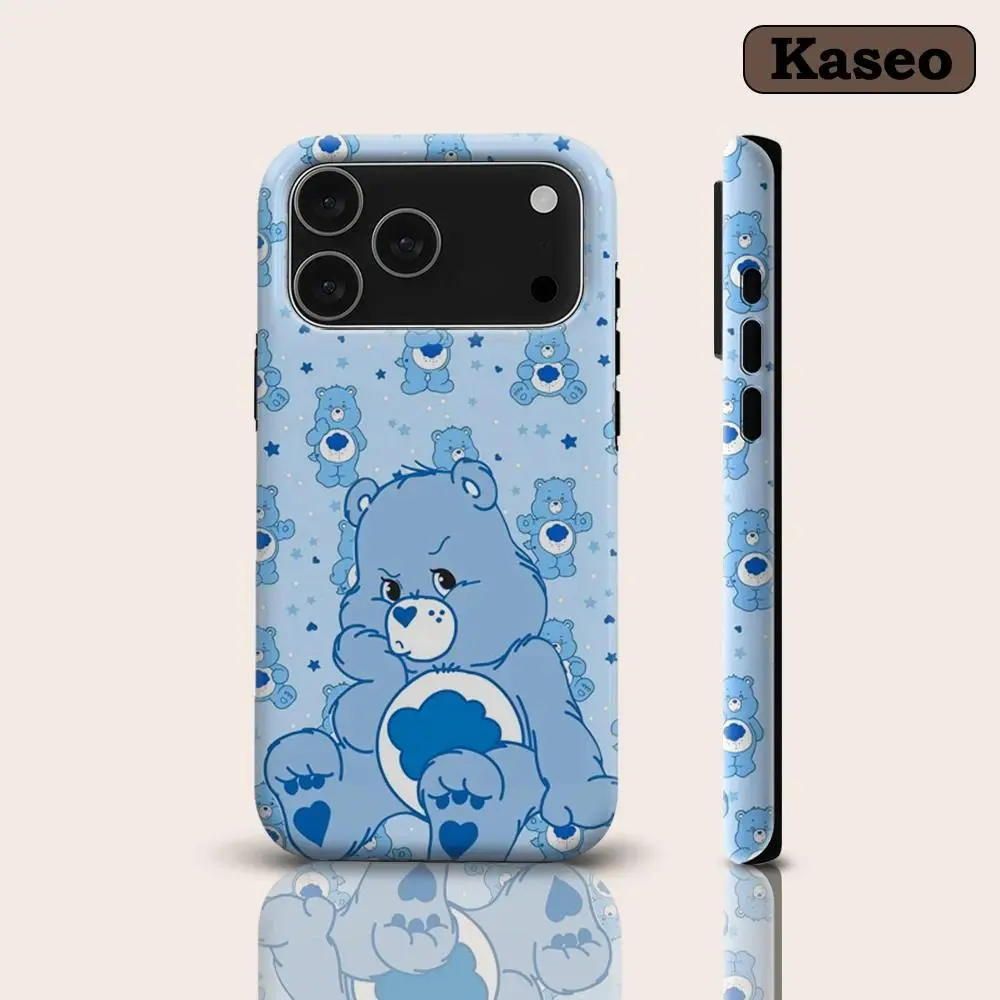 Grumpy Bear Cute Double-Layer Tough Phone Case, Cute Accessories for iPhone 17/16/15/14/13/12 Pro Max Plus - Protector Casing Cover Must-Haves, Smartphone