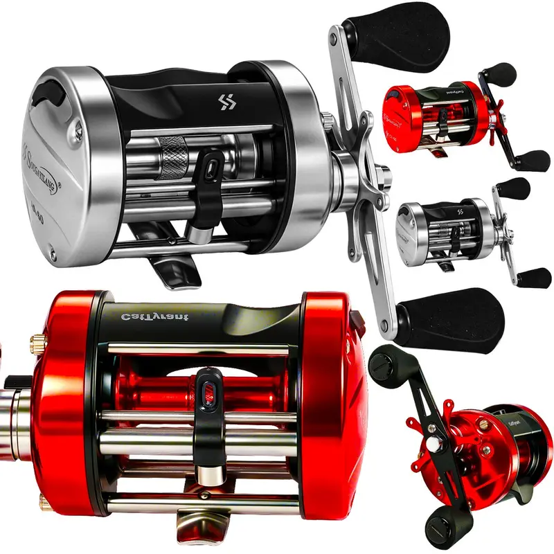 SOUGAYILANG Round Low Profile Baitcasting Reel - Durable Fishing Gear, Centrifugal Brake, 5+1 Bearings, Aluminum Alloy Body, Oversize Grip, Precision Design - Ideal for Freshwater Catfish Anglers