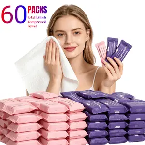 Extra Large&Thicken Compressed Towel Tablets, Disposable Coin Tissue for Travel, Portable Face Towels 9.4x11.8 inch Soft Durable Compressed Towels for Camping Outdoor On The Go (60/120Cts)