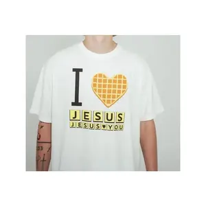 I Love Jesus Waffle Graphic T-Shirt, Soft Cotton Christian Apparel for Men and Women with a Classic Fit and Smooth Feel