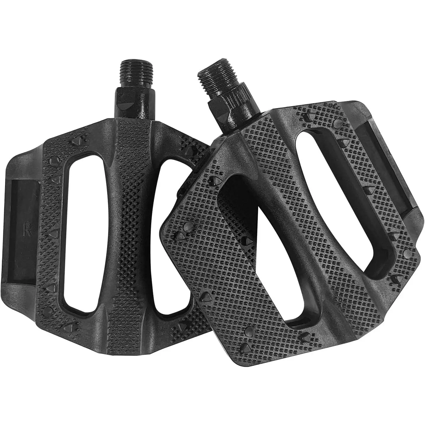 Lightweight Synthetic Bike Pedals, 9/16" Non-Slip Platform Pedals with Reflectors for Adult MTB, Mountain, and Road Cycling, Mountain Bike, Adult Size, Mtb Cycling