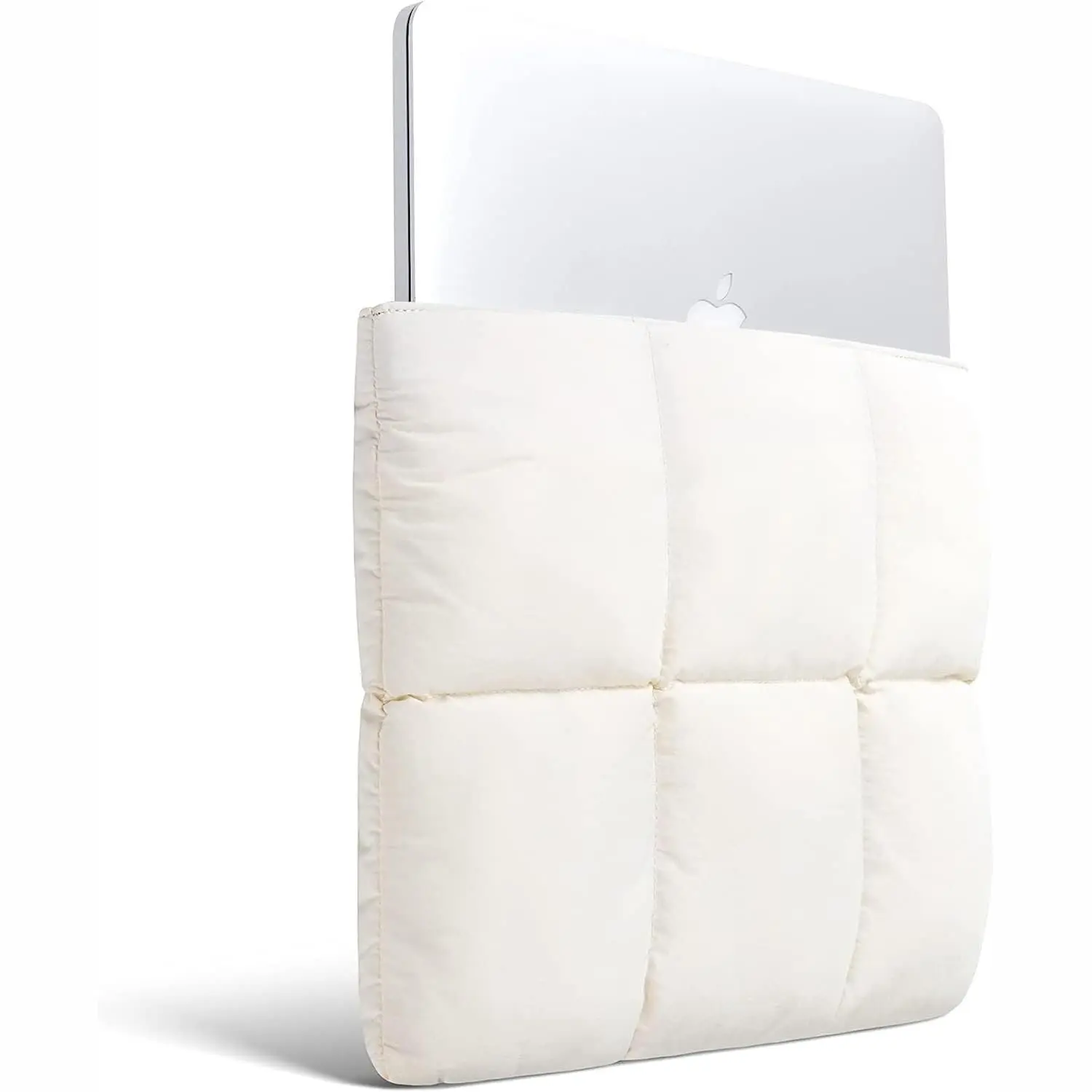 Puffy Laptop Sleeve 13 Inch 14 Inch Quilted Puffer Case for Women Compatible with MacBook Air Pro M5 M4 M3 M2 Pro Max 2026 13" Neo A18 Rice Design with Magnetic Closure and Fleece Lining, Notebook Sleeve, Thickened Soft Cover, Protective Cover, Computer,,