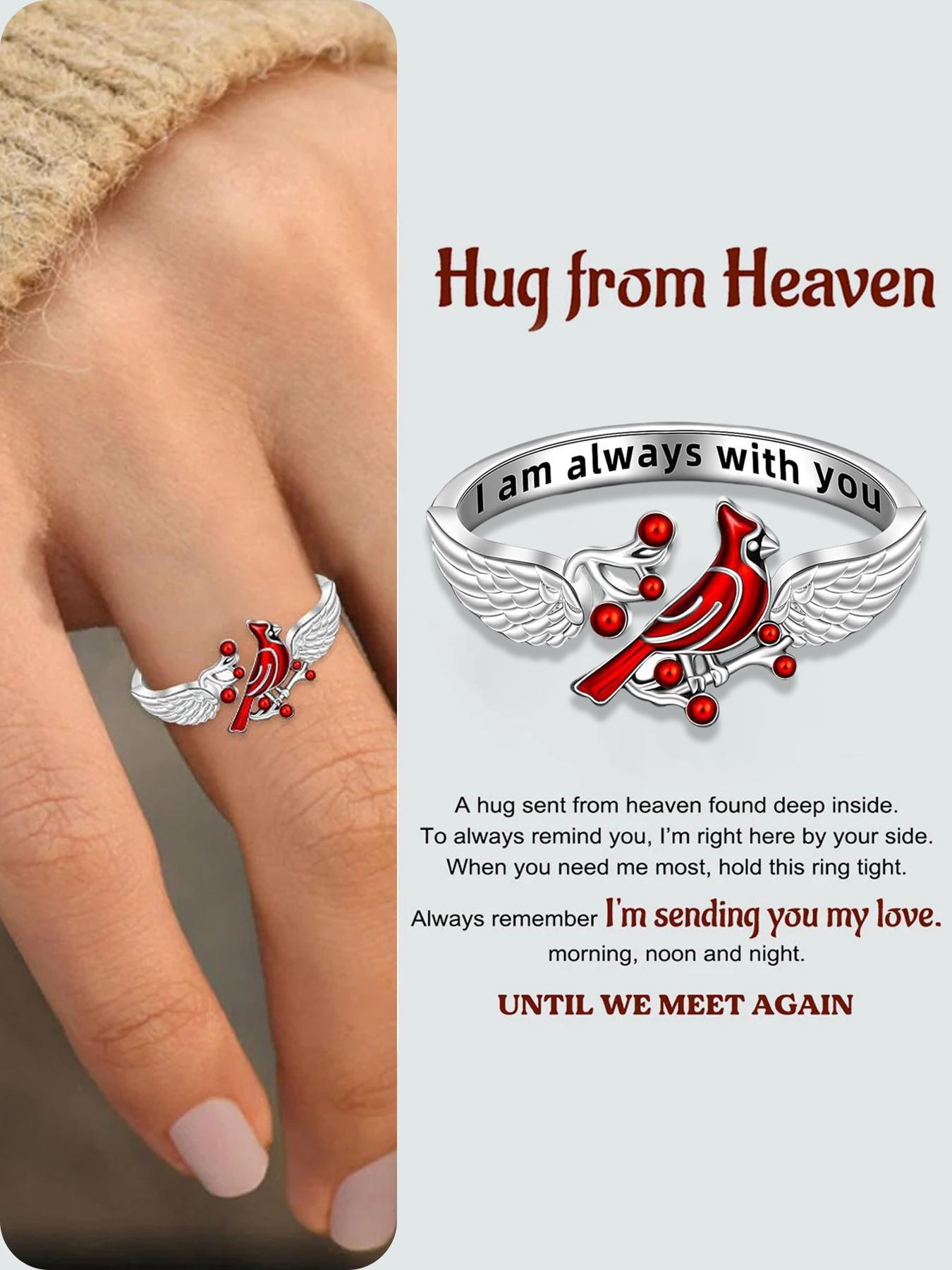 S925 Sterling Silver Bird & Wing Design Cuff Ring, Engraved Ring, Statement Ring, Girlfriend Gifts, Adjustable Ring with Gift Box for Women & Girls, Fashion Jewelry for Party, Daily Decor, Jewelry for Birthday Gift, Valentine's Day, Unique Rings