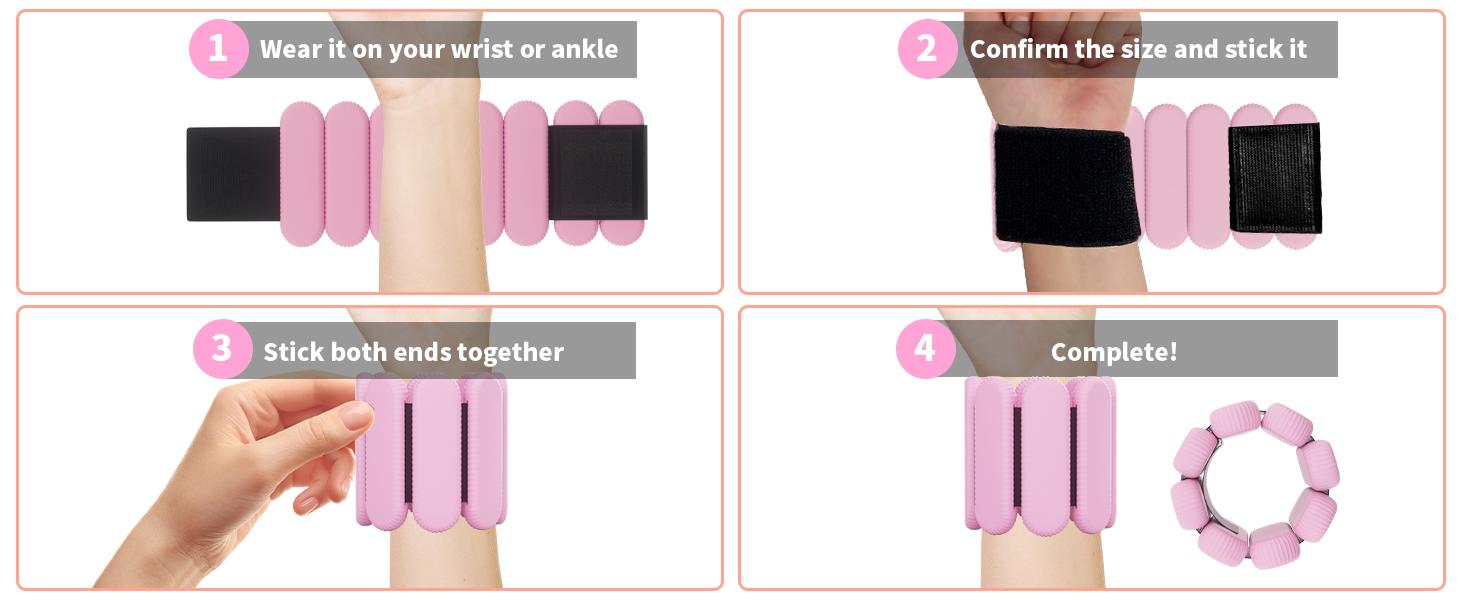 Adjustable Ankle Weights for Women Men,Wrist Weights set for Walking Running,1 Pair (1Lbs Each) Silicone Workout Weights for gym fitness, Jogging,yoga,pilates,strength training,physical therapy