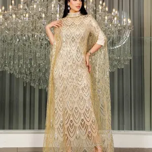 Luxury Sequin Kaftan Dress for Women | Modest Eid & Wedding Gown