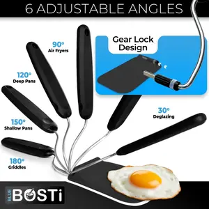 Spatula with adjustable angles, a must have kitchen gadget!  Kitchen accessories should serve a purpose!  Perfect for Air Fryers, griddles and everything in-between!