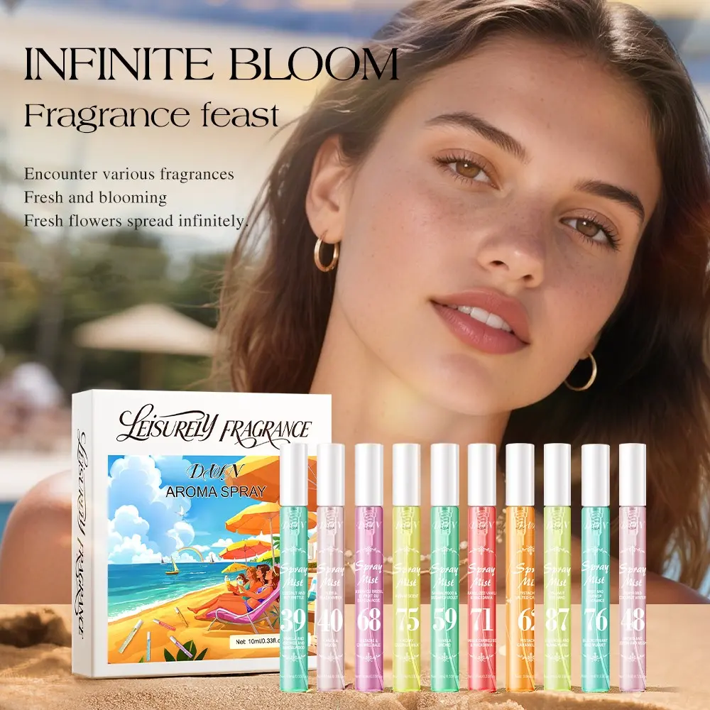 Limited Edition Summer Perfume Spray Set, Elegant Floral Fruit Scent, 10 Bottles, Natural Fresh Fragrance, Suitable for 179/25