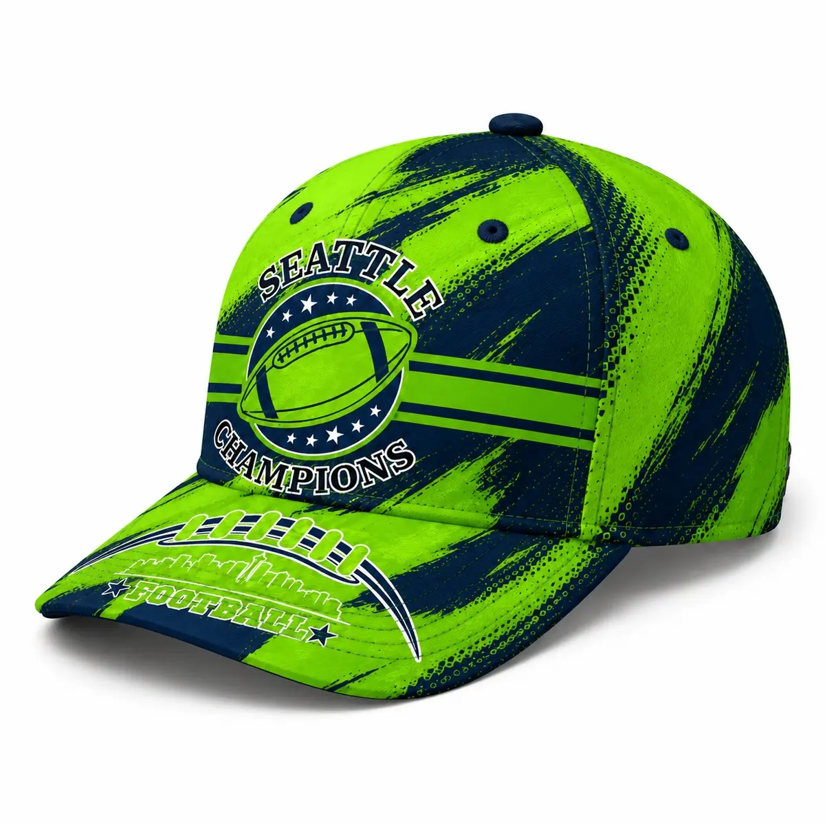 Seattle Inspired Baseball Cap Men Women, Game Day Dad Hat, Green Curved Brim Sports Streetwear Hat, baseball, stylish golf, nets fan, football supporter, raptor printed hat,unisex summer, classic baseball