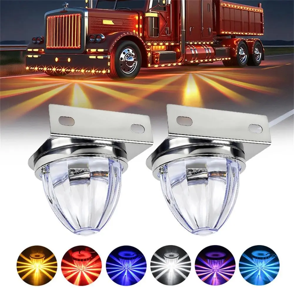 2PCS Star Watermelon Multi-Color LED Light-Up Party Gifts, Dual-Color Semi Truck/Trailer Marker Under Glow Lights, 12V/24V Festive & Party Supplies