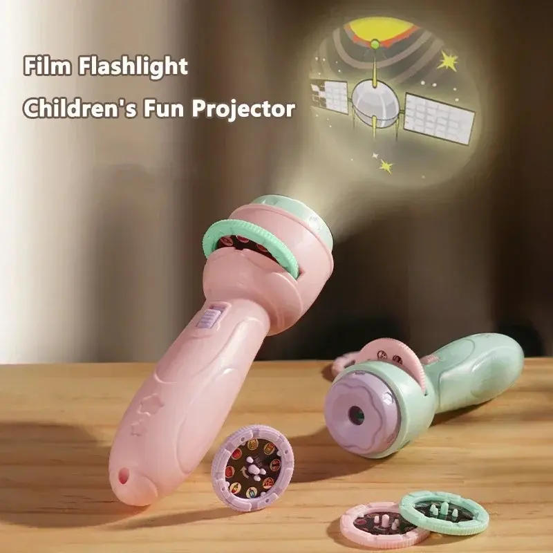 Unisex Kids Plastic Projection Flashlight Toy - Pattern Projector, Early Learning Night Light for 10-12 Years Children