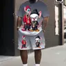 Men's Hip Hop Cartoon Print Round Neck Short Sleeve, Gradient Design, Summer Clothing, Breathable Soft Fabric, Plus Size, Summer Clothes