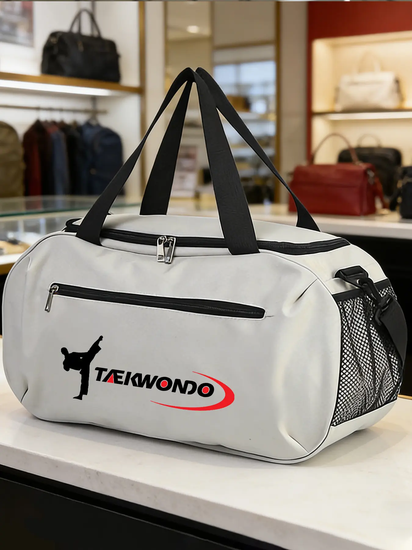 Taekwondo Pattern Crossbody Bag, Sports Shoulder Bag, Basketball Bag, Suitable for Daily Sports and Commuting. Durable with Large‑capacity Space, Adjustable Shoulder Strap, Trendy Fashion Item, An Ideal Gift.