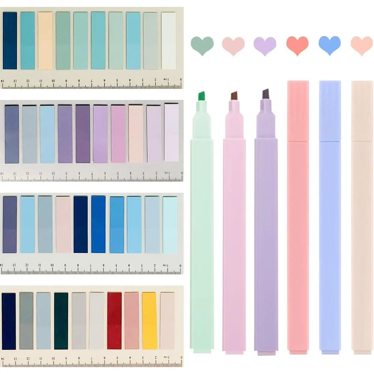 Sticky Book Tabs with Highlighers, 800 count Annotation Tabs | 6 count Highlighters, Annotation Tabs, Writable Page Flags Marker, Sticky Notes Index Tabs for Files Classification