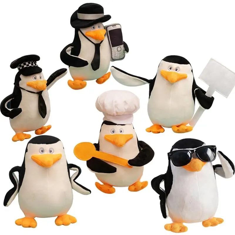 1Pc 28cm Madagascar Penguin Plush Toys Cute Penguin Skipper Plushie Doll Stuffed Soft Animal Toy Cosplay Penguin Toy Gift