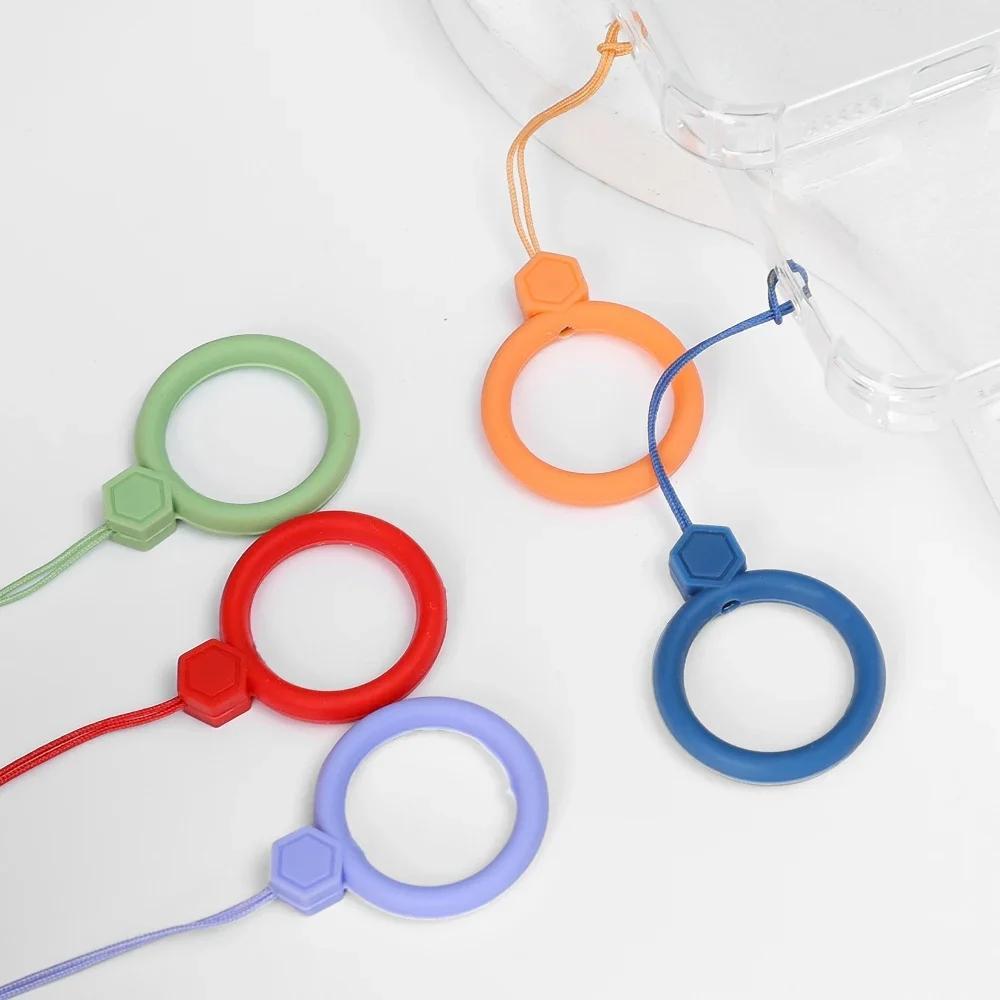 Soft Silicone Wrist Strap Lanyard for IPhone 15 14 Samsung S24 Xiaomi Keychain Lanyards Finger Ring Mobile Phone Hanging Rope