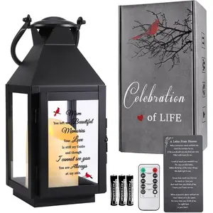 Memorial Lantern, Sympathy Gifts for Loss of Mom/Loved One, Bereavement Gifts, in Memory of Loved One Lantern,Celebration of Life, Memorial Gifts, Funeral Lantern,Mom You Left me Beautiful Memories