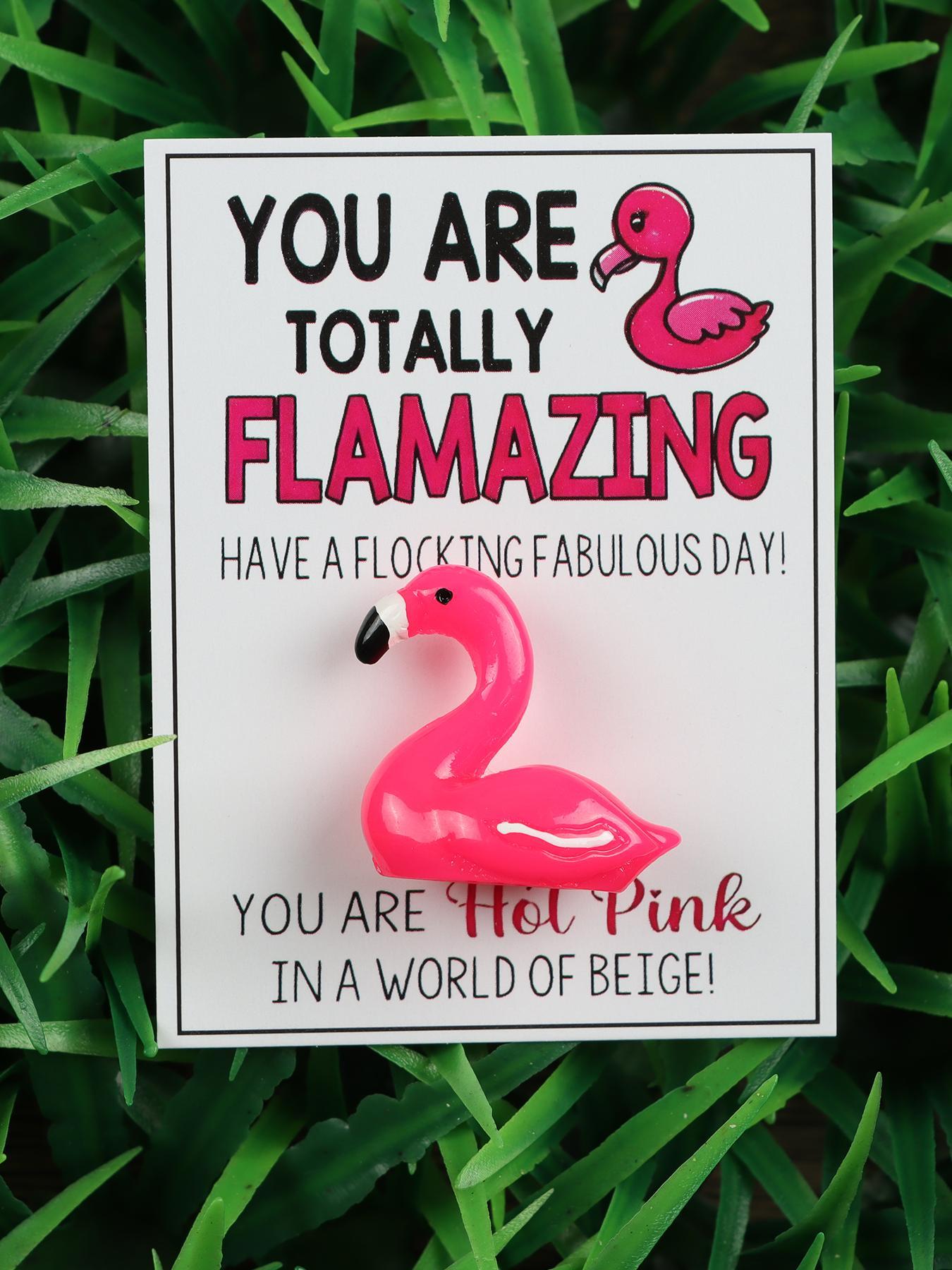 Charming Flamingo Design Pocket Hug Card, Greeting Card, Fun Party Cards, Fashion Accessories for Women & Girls, Ideal Inspirational Gift for Holidays & Parties