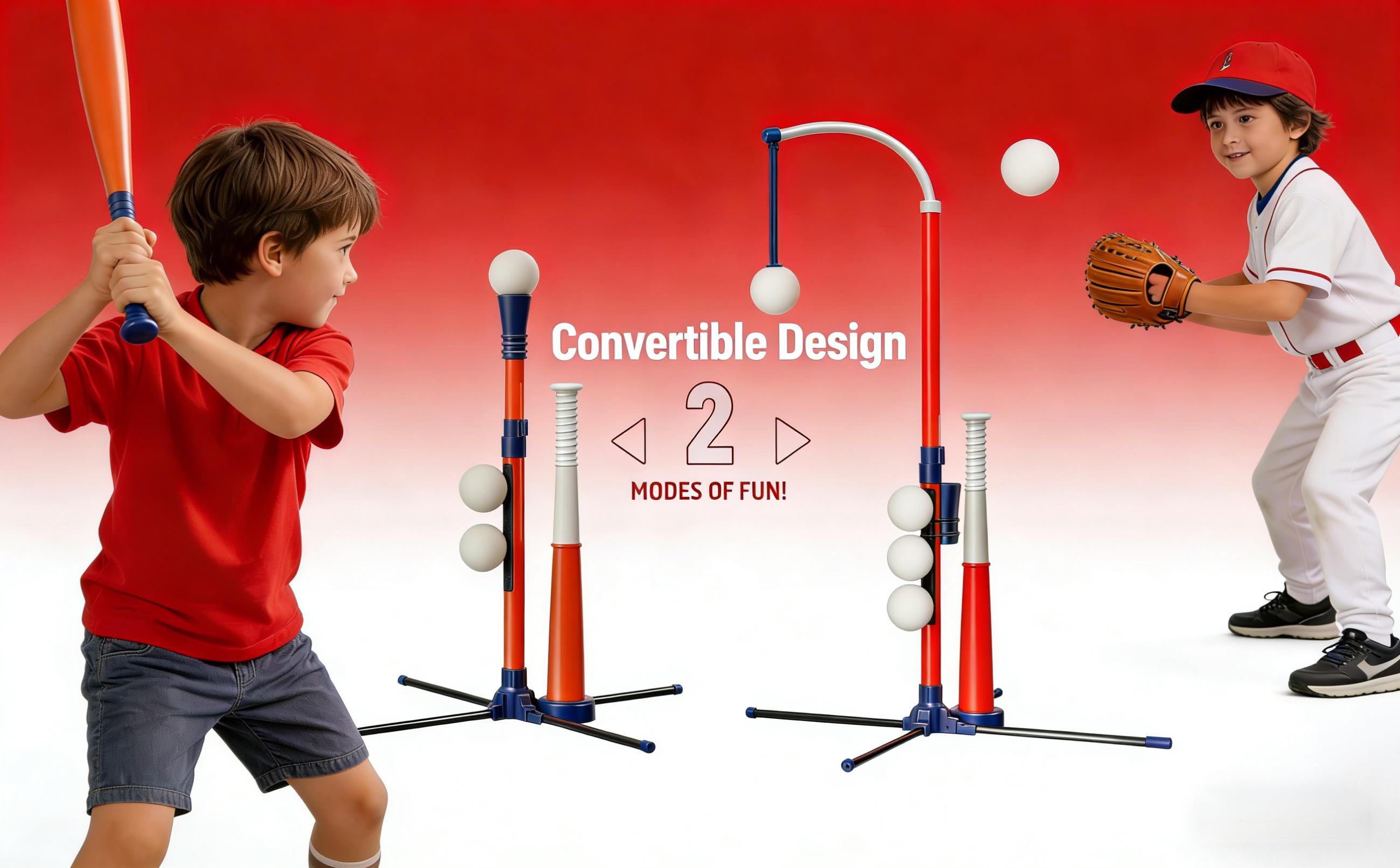 2 IN1 Baseball Batting for Kids 3- 7 Year Old Boy Birthday Gift,Baseball Tee, Baseball Batting Tee- T Ball Set for Toddlers 3-5 4-6 -7 Toys for Ages 3 4 5 6 Year Old Boy - Toddler Outdoor Toys