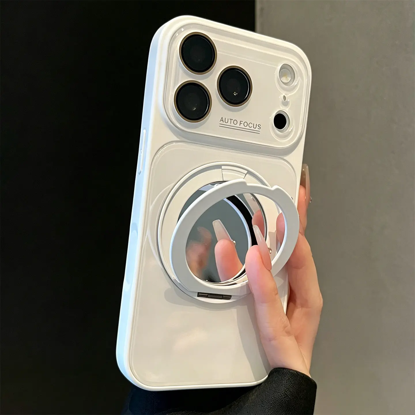 Customized Multi-Model Transparent Mirrored Glass Phone Case with 360° Rotating Mount, Large Viewing Window for iPhone 17 Pro Max, 17, 16, 15, 14, 13 Pro - Mobile Phone Accessory, 360 Rotation