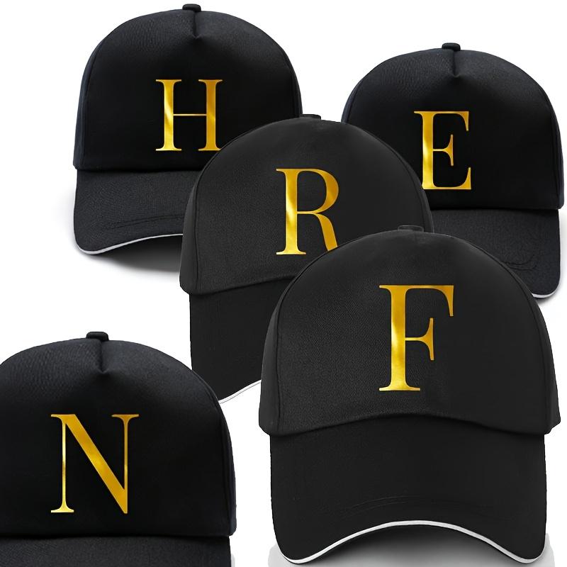 Unisex Polyester Baseball Cap | Adjustable Size | Lightweight, Breathable, and Quick-Drying | Gold Letter Print "A"-"Z" | Ideal for Outdoor Sports and Travel | Stylish Hip-Hop Dad Cap, Casual Hat | Hip-Hop Style Baseball Cap | Durable Hat Unisex Polyester Baseball Cap | Adjustable Size | Lightweight, Breathable, and Quick-Drying | Gold Letter Print "A"-"Z" | Ideal for Outdoor Sports and Travel | Stylish Hip-Hop Dad Cap, Casual Hat | Hip-Hop Style Baseball Cap | Durable Hat