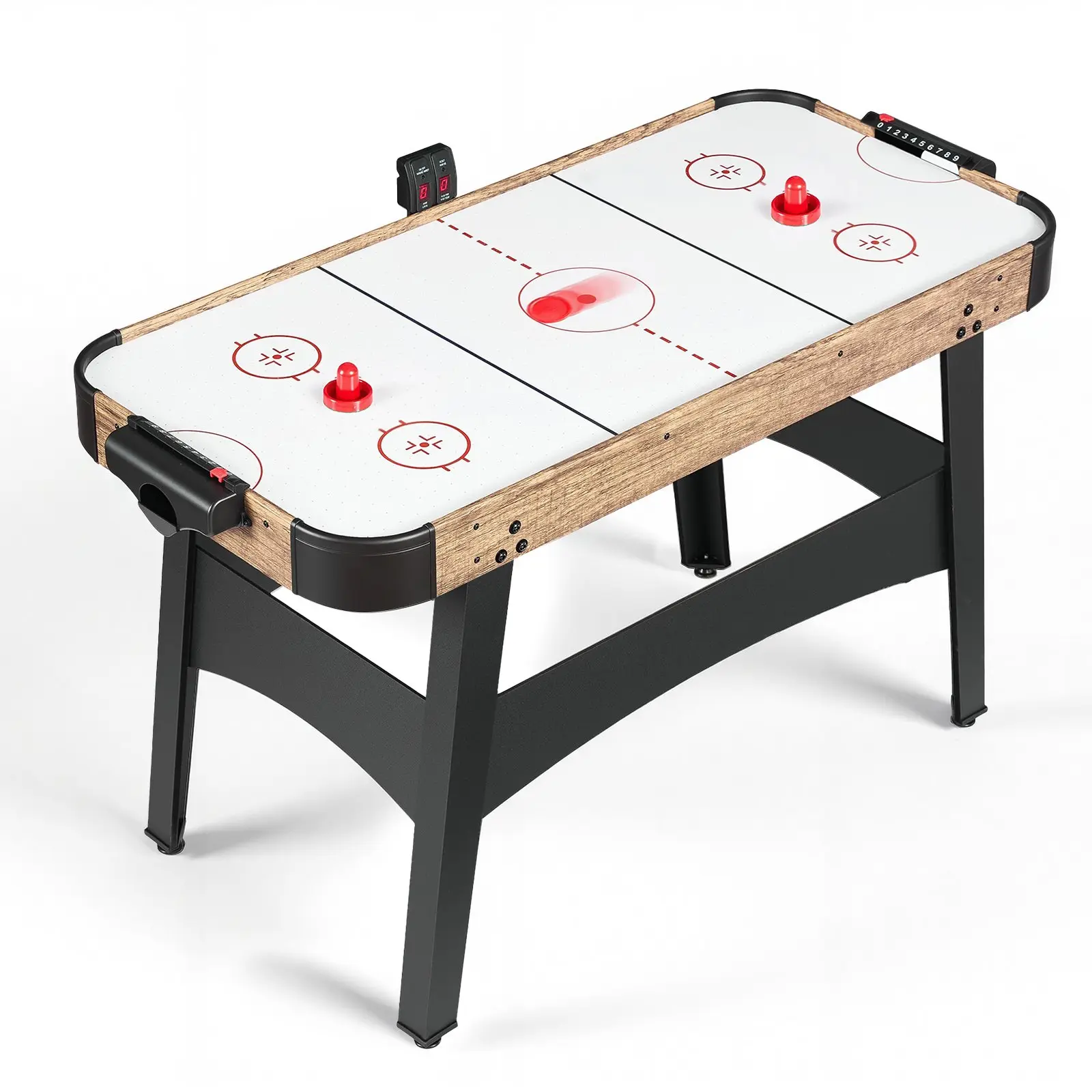 VEVOR 54" Air Hockey Table with Electronic Scorer & High-powered Blower, for Family Game Room, Basements and Home Air Powered Hockey Arcade Game Table Set with Pushers & Pucks, Stable Leg