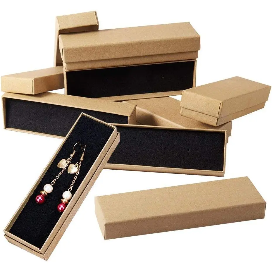 20 Pack   Boxes, Valentine Necklace Bracelet Box Rectangle Packing Boxes with Sponge for Selling Pen  Birthday Wedding Engagement Mother's Day 1.6x5.2x1”