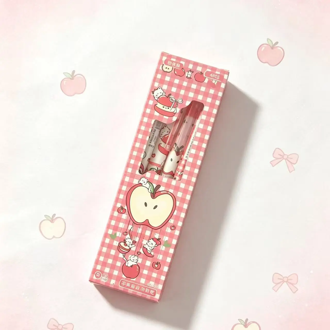 4pcs Automatic Pencils with Erasers, 0.5mm Lead, Cute Mechanical Pencils, Office Supplies, School Gifts, Kawaii Stationery