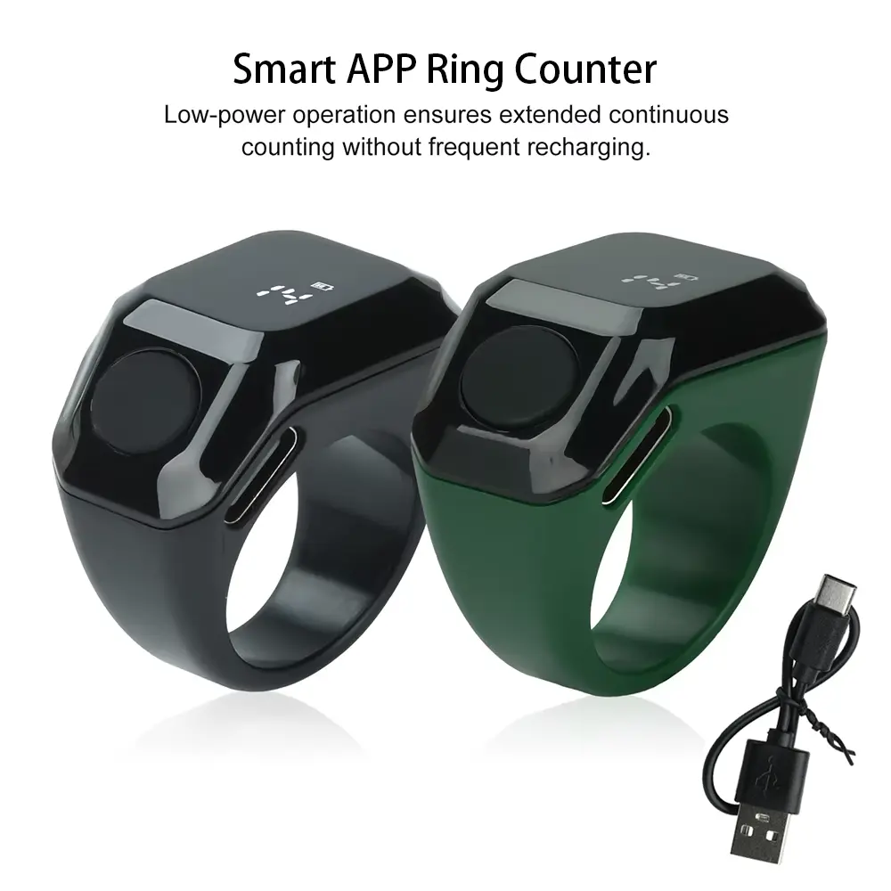 Smart APP Ring Counter Portable Digital Display Counter Bluetooth Counting Ring Time Vibration Reminder Wearable Tally Counters message comfortable strap hd screen waterproof fitness tracker activity monitor tech gadget