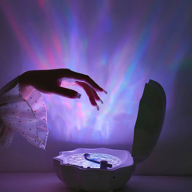 Shell Aurora Projection Bluetooth Speaker White Noise Night Light 3-in-1 Bedroom Decor Birthday Gift