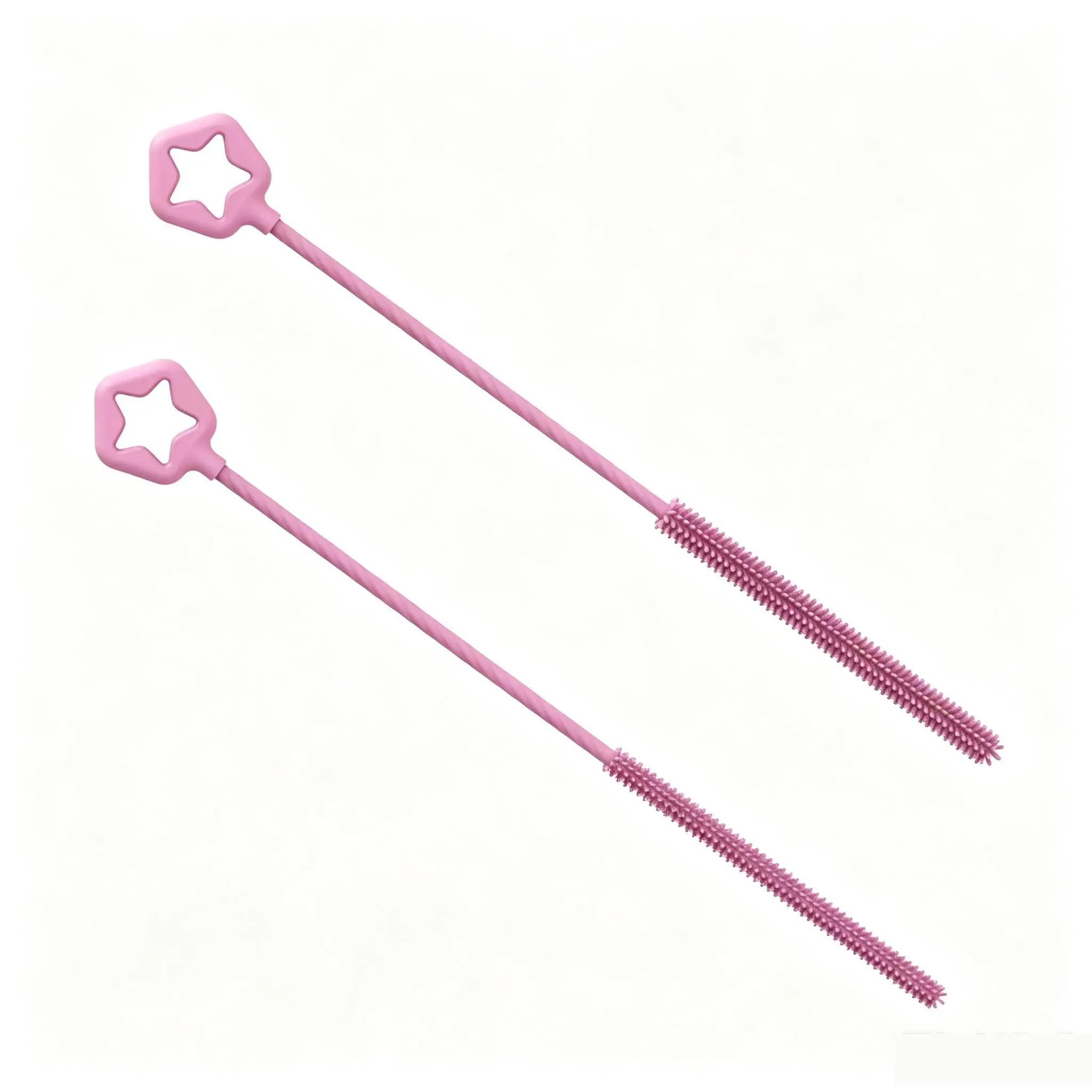 Cute Star-Shaped Silicone Straw Brush, Food-Grade Extended Handle, Fits 6/9mm Stanley/yeti Straws, Reusable Cleaning Brush, Multiple Colors