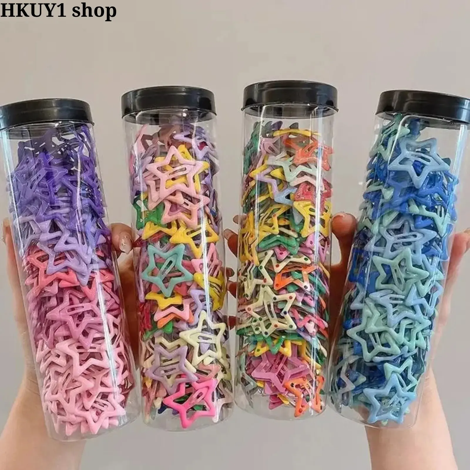 100PCS Candy Color Star Mini Claw Clips for Girls, Cute Tiny Star Hair Clips, Non-Slip Hair Claw Barrettes, Lightweight Hair Accessories for Kids, Teens & Women, Daily Styling, Party, School, Travel, Colorful Hair Accessories