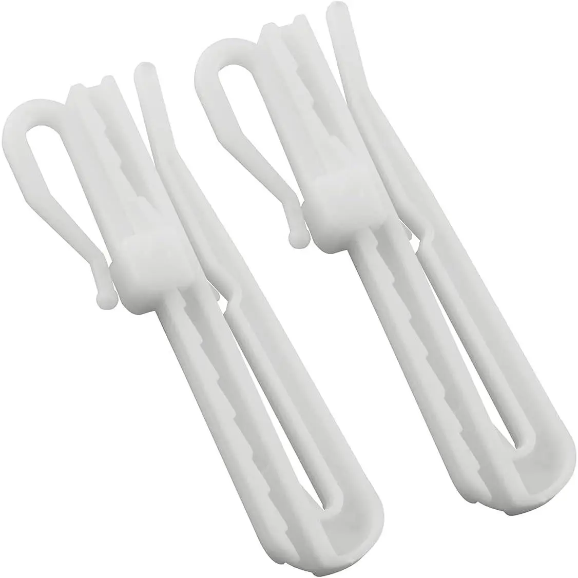 20 count Plastic Ratchet System Adjustable Pinch Pleated Curtain Drapery Pin Hook Curtain Adjusting Hook, Height 7cm/2.7in for Pleater Tape Under 7cm, White (Hooks Only)