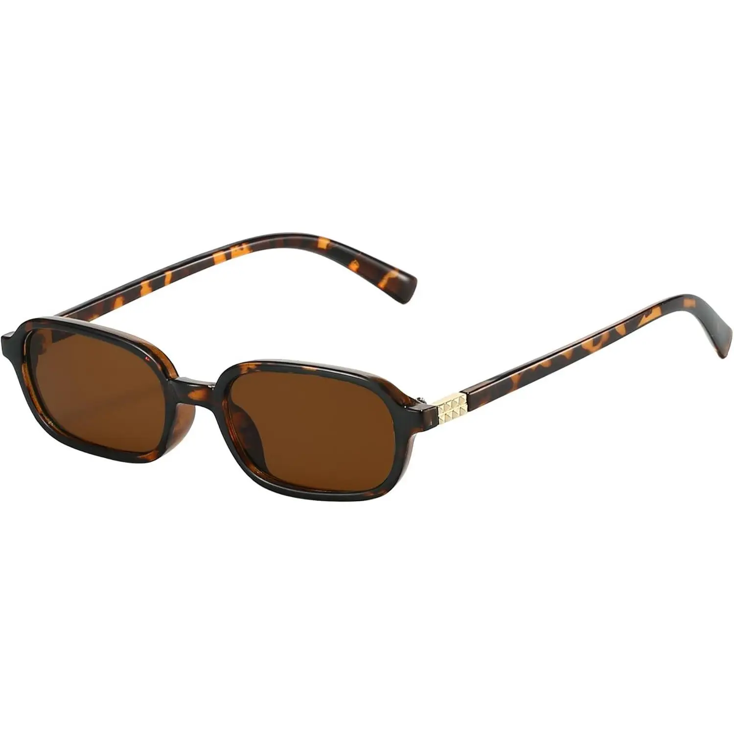 Verfimaci Trendy Rectangle Sunglasses for Women Men,Retro Driving Vintage Small Square Sun Glasses Slim Rectangle Sunnies
