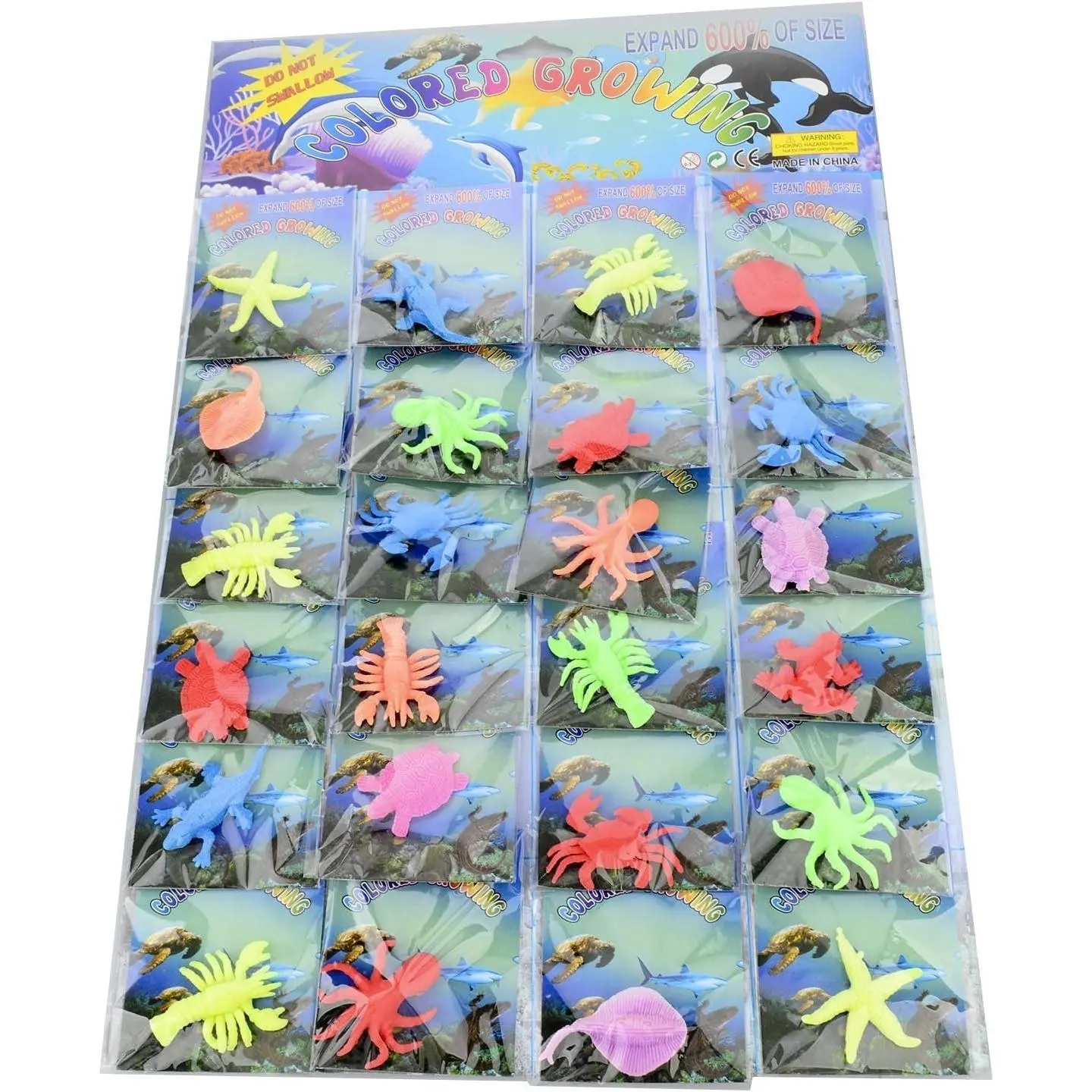 24 Pack Sensory Jelly Water Growing Sea Life Creatures Animals Amazing Fun Educational Learning Toy for Children Boys and Girls 24 Assorted Sea Creatures and Colors