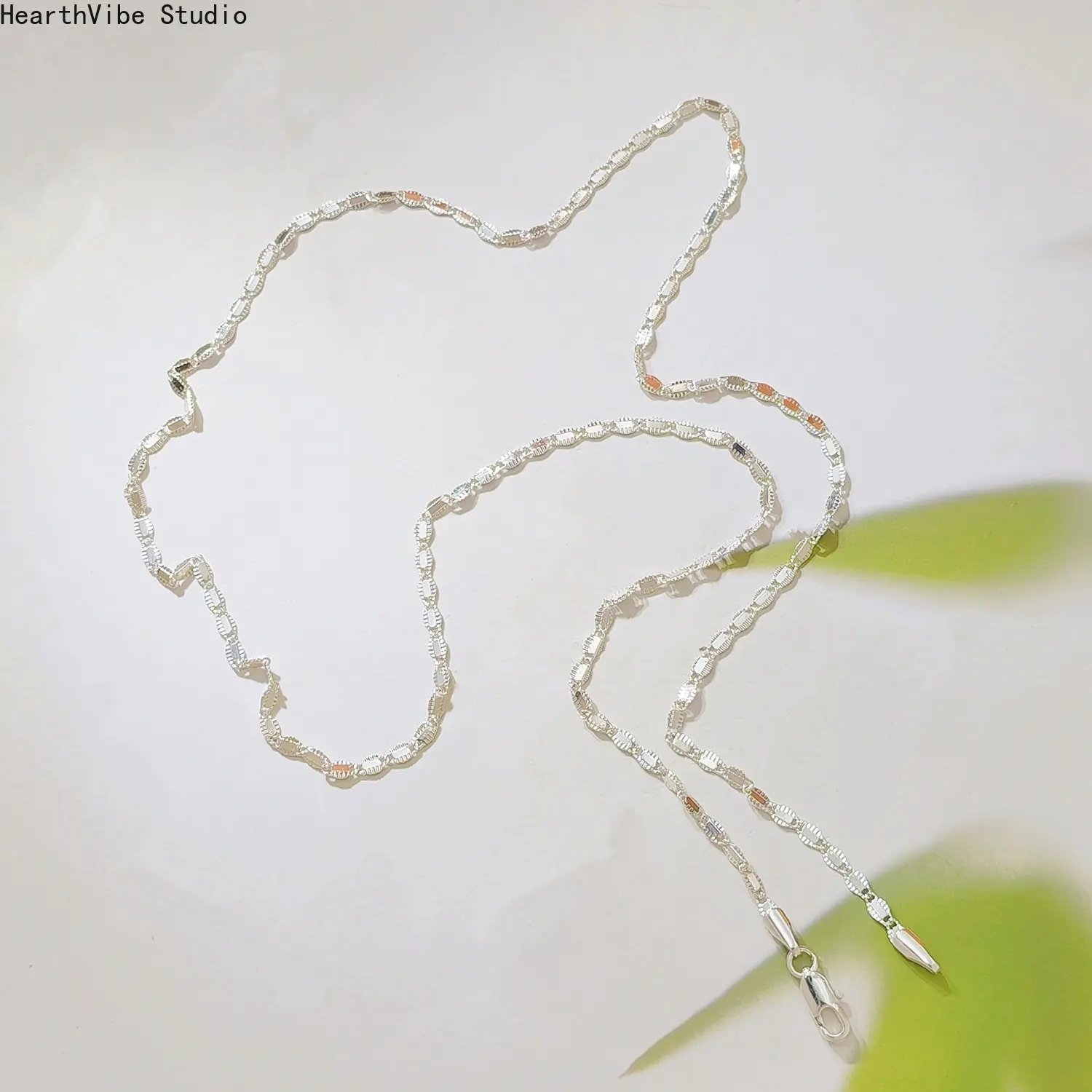 925 Sterling Silver Necklace, Minimalist Flat Sequin Chain for Men & Women, Sparkling Daily & Party Jewelry, 60cm/23.6in, Minimalist Necklaces, Necklaces