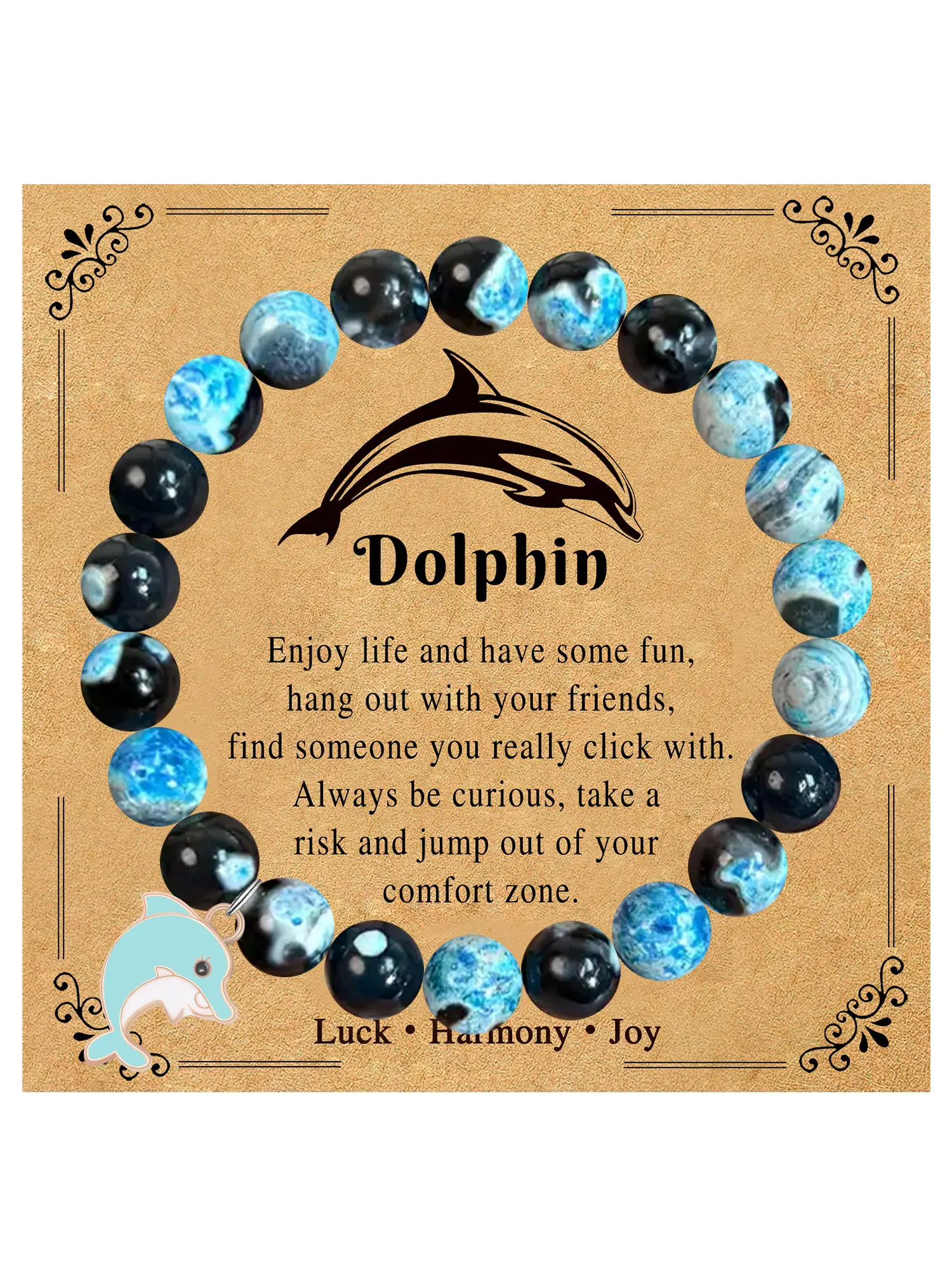 Dolphin Charm Bracelet for Women & Men, Perfect Christmas Gift for Dolphin Lovers, Inspirational Jewelry for Daily Wear