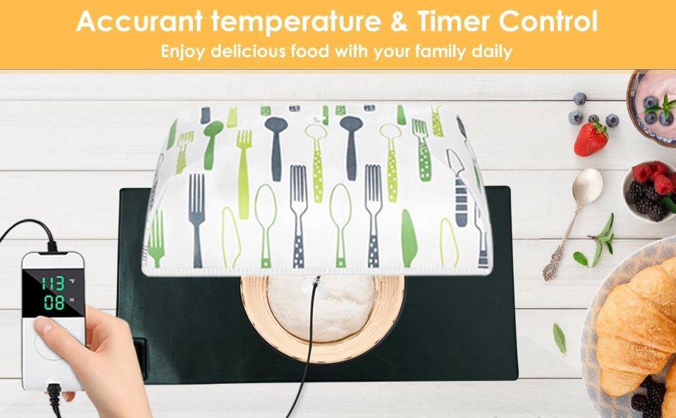 THE WELL KEPT Sourdough Warming Mat Bread Proofer Heating Pad with Temperature & Timer Control Waterproof Dough Proofing Mat Warmer for Bread Dough Proofing Yogurt Fermentation THE WELL KEPT Sourdough Warming Mat Bread Proofer Heating Pad with Temperature & Timer Control Waterproof Dough Proofing Mat Warmer for Bread Dough Proofing Yogurt Fermentation