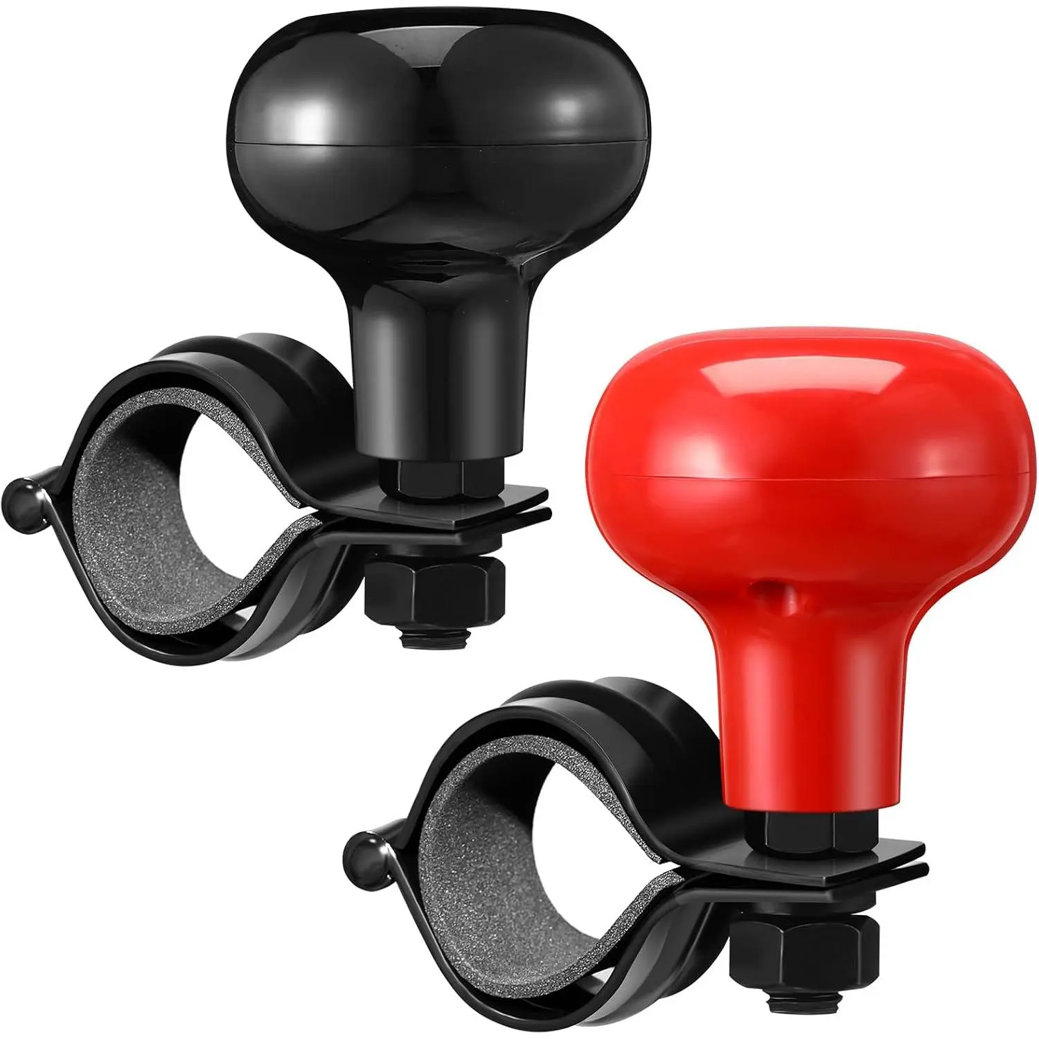 2 count Steering Wheel Knob Spinner  Knobs Steering Wheel 360 Degrees Rotation Tractor Accessories for , , , (Black and Red)