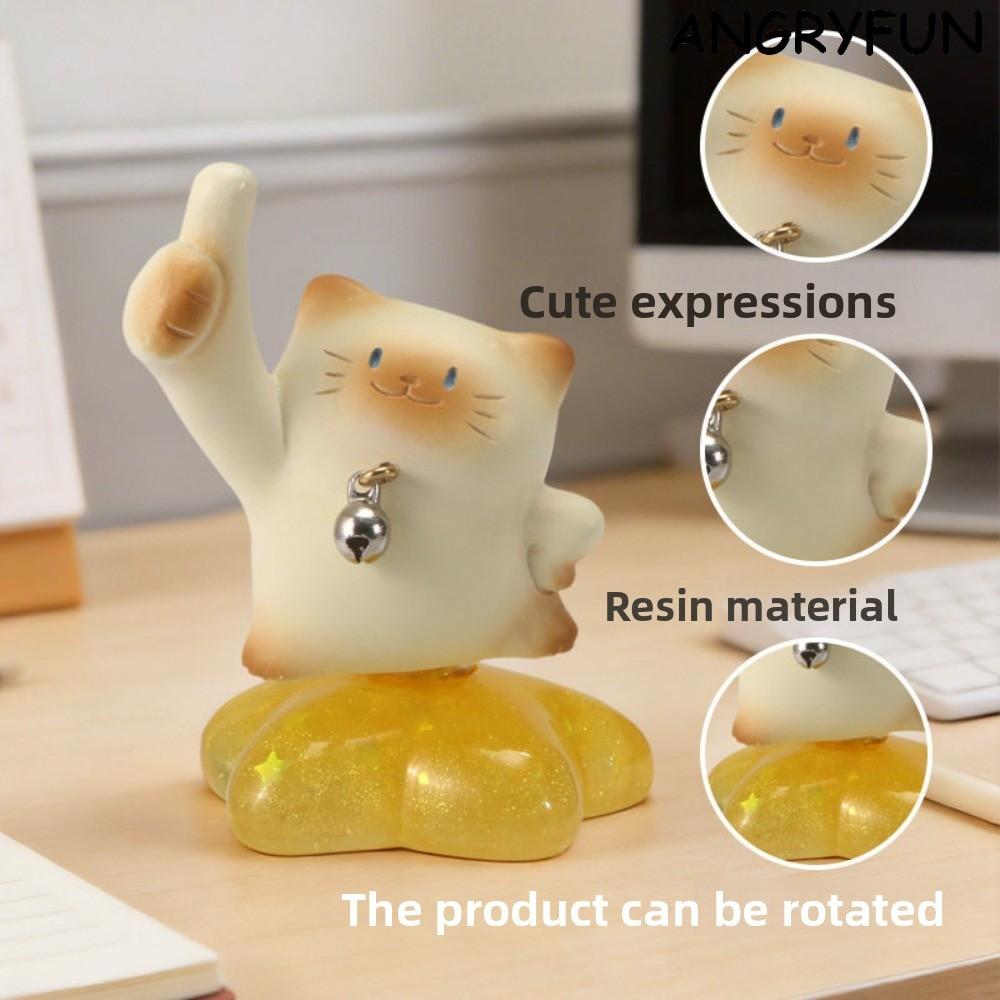 ANGRYFUN Cat PAI Rotating Blind Box Figure – Cute Siamese Cat Collectible Desk Figurine, Spinning Display Toy Gift for Girls and Collectors