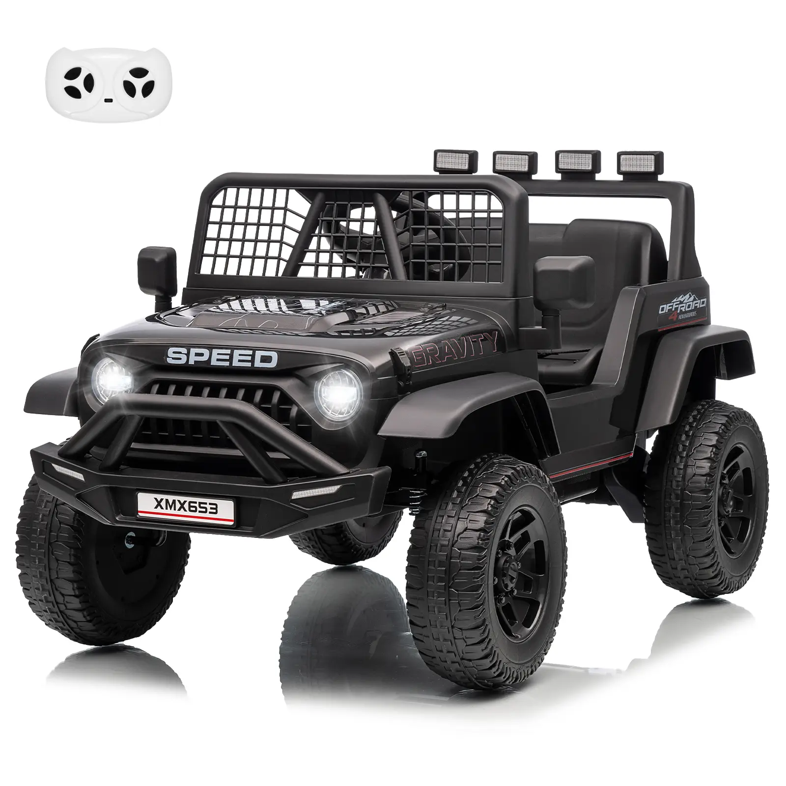 12V Kids Electric Ride On Truck with Remote Control Ride On Toy for Toddler Boys & Girls Bluetooth Music Player LED Lights